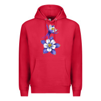 Cardinal Colorado Rocky Mountain Columbine Flower Premium Hoodie - RanaPortraitStore