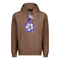 Chestnut Colorado Rocky Mountain Columbine Flower Premium Hoodie - RanaPortraitStore