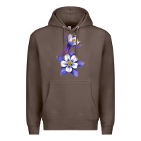 Coffee Colorado Rocky Mountain Columbine Flower Premium Hoodie - RanaPortraitStore