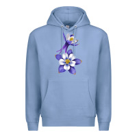 Colony Blue Colorado Rocky Mountain Columbine Flower Premium Hoodie - RanaPortraitStore