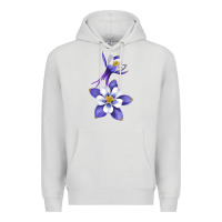 Dove Grey Colorado Rocky Mountain Columbine Flower Premium Hoodie - RanaPortraitStore