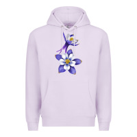 Lilac Colorado Rocky Mountain Columbine Flower Premium Hoodie - RanaPortraitStore