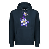 Navy Colorado Rocky Mountain Columbine Flower Premium Hoodie - RanaPortraitStore