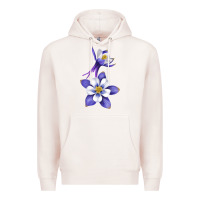 Pale Pink Colorado Rocky Mountain Columbine Flower Premium Hoodie - RanaPortraitStore