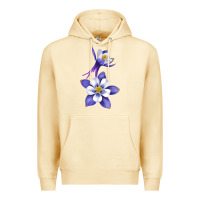 Pina Colada Colorado Rocky Mountain Columbine Flower Premium Hoodie - RanaPortraitStore