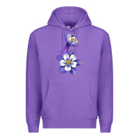 Purple Colorado Rocky Mountain Columbine Flower Premium Hoodie - RanaPortraitStore