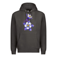 Smoke Colorado Rocky Mountain Columbine Flower Premium Hoodie - RanaPortraitStore
