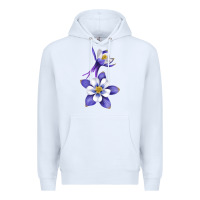 White Colorado Rocky Mountain Columbine Flower Premium Hoodie - RanaPortraitStore