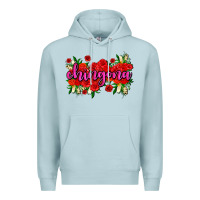 Blue Mist Chingona with roses Premium Hoodie - AdoDesignShop