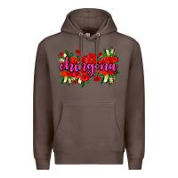 Coffee Chingona with roses Premium Hoodie - AdoDesignShop