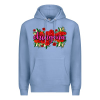 Colony Blue Chingona with roses Premium Hoodie - AdoDesignShop