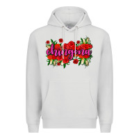 Dove Grey Chingona with roses Premium Hoodie - AdoDesignShop