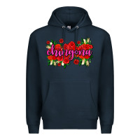 Navy Chingona with roses Premium Hoodie - AdoDesignShop