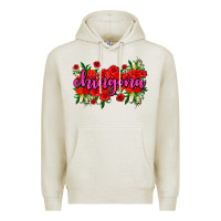 Oatmeal Heather Chingona with roses Premium Hoodie - AdoDesignShop