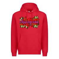 Red Chingona with roses Premium Hoodie - AdoDesignShop