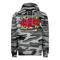 Slate Camo Chingona with roses Premium Hoodie - AdoDesignShop