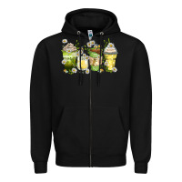 Black daisy coffee cups Zipper Hoodie - Zillion Design Studio