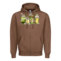 Chestnut daisy coffee cups Zipper Hoodie - Zillion Design Studio