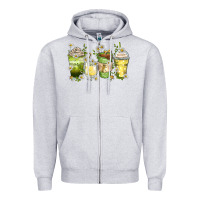 Heather Grey daisy coffee cups Zipper Hoodie - Zillion Design Studio