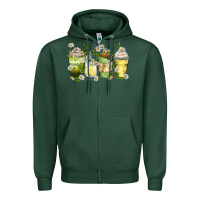 Sports Green daisy coffee cups Zipper Hoodie - Zillion Design Studio