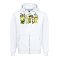 White daisy coffee cups Zipper Hoodie - Zillion Design Studio