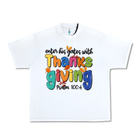 White enter his gates with thanksgiving psalm 100 4 Urban Heavy Tee - MaliasSmallBusiness