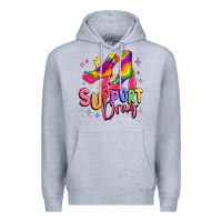Heather Grey support drag pride Premium Hoodie - MaliasSmallBusiness