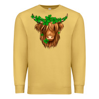 Antique Gold St. Patrick’s Day Long Hair Shaggy Cow Premium Sweatshirt - Jasminsmagicworld