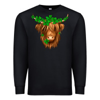 Black St. Patrick’s Day Long Hair Shaggy Cow Premium Sweatshirt - Jasminsmagicworld
