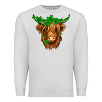 Dove Grey St. Patrick’s Day Long Hair Shaggy Cow Premium Sweatshirt - Jasminsmagicworld