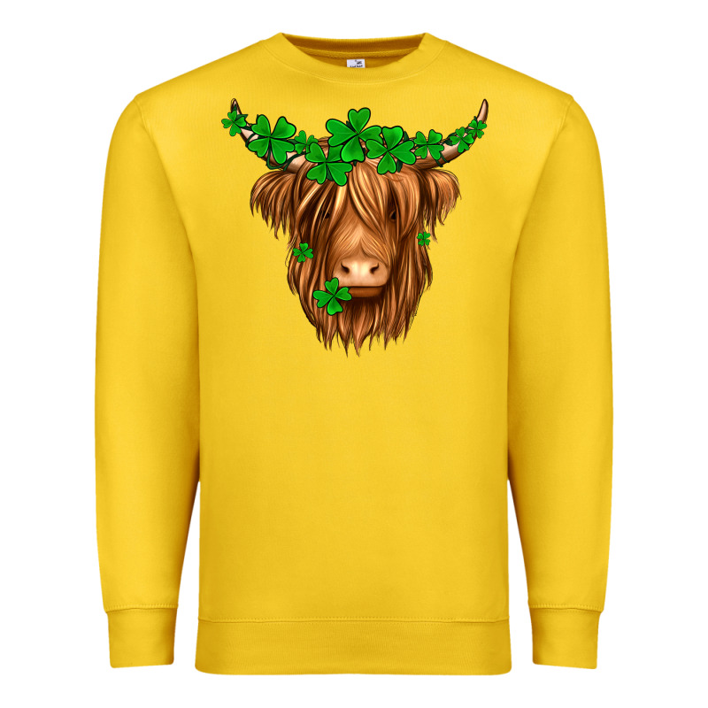St. Patrick’s Day Long Hair Shaggy Cow Premium Sweatshirt by Jasminsmagicworld | Teevron