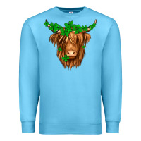 Ocean Blue St. Patrick’s Day Long Hair Shaggy Cow Premium Sweatshirt - Jasminsmagicworld