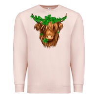 Pale Pink St. Patrick’s Day Long Hair Shaggy Cow Premium Sweatshirt - Jasminsmagicworld