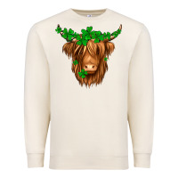 Sandshell St. Patrick’s Day Long Hair Shaggy Cow Premium Sweatshirt - Jasminsmagicworld