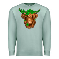 Seafoam St. Patrick’s Day Long Hair Shaggy Cow Premium Sweatshirt - Jasminsmagicworld