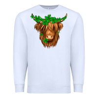 White St. Patrick’s Day Long Hair Shaggy Cow Premium Sweatshirt - Jasminsmagicworld