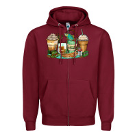 Burgundy fishing coffee cups Zipper Hoodie - Zillion Design Studio