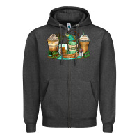 Charcoal Heather fishing coffee cups Zipper Hoodie - Zillion Design Studio