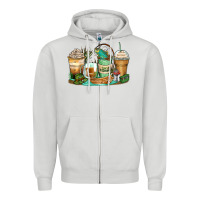 Dove Grey fishing coffee cups Zipper Hoodie - Zillion Design Studio