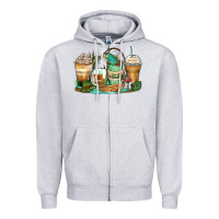 Heather Grey fishing coffee cups Zipper Hoodie - Zillion Design Studio