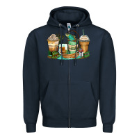 Fishing Coffee Cups Zipper Hoodie | Teevron