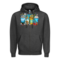 Charcoal Heather hanukkah coffee cups Zipper Hoodie - Zillion Design Studio