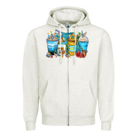Oatmeal Heather hanukkah coffee cups Zipper Hoodie - Zillion Design Studio