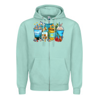 Seafoam hanukkah coffee cups Zipper Hoodie - Zillion Design Studio