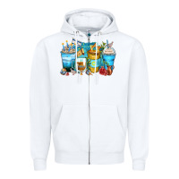 White hanukkah coffee cups Zipper Hoodie - Zillion Design Studio