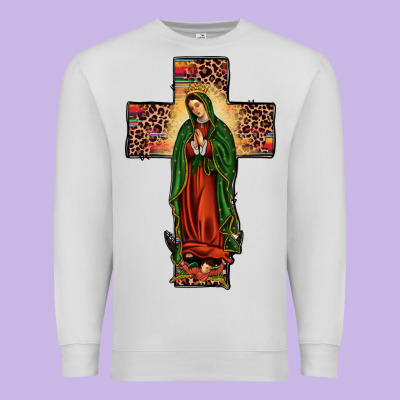 Our Lady Of Guadalupe Cross Premium Sweatshirt Designed By Jahusdesignshop