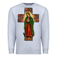 Heather Grey our lady of Guadalupe cross Premium Sweatshirt - JahusDesignShop