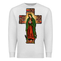 Oatmeal Heather our lady of Guadalupe cross Premium Sweatshirt - JahusDesignShop
