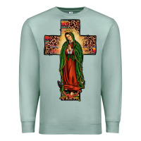 Seafoam our lady of Guadalupe cross Premium Sweatshirt - JahusDesignShop