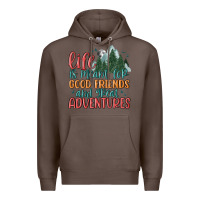 Coffee life is meant for good friends and great adventure Premium Hoodie - MaliasSmallBusiness